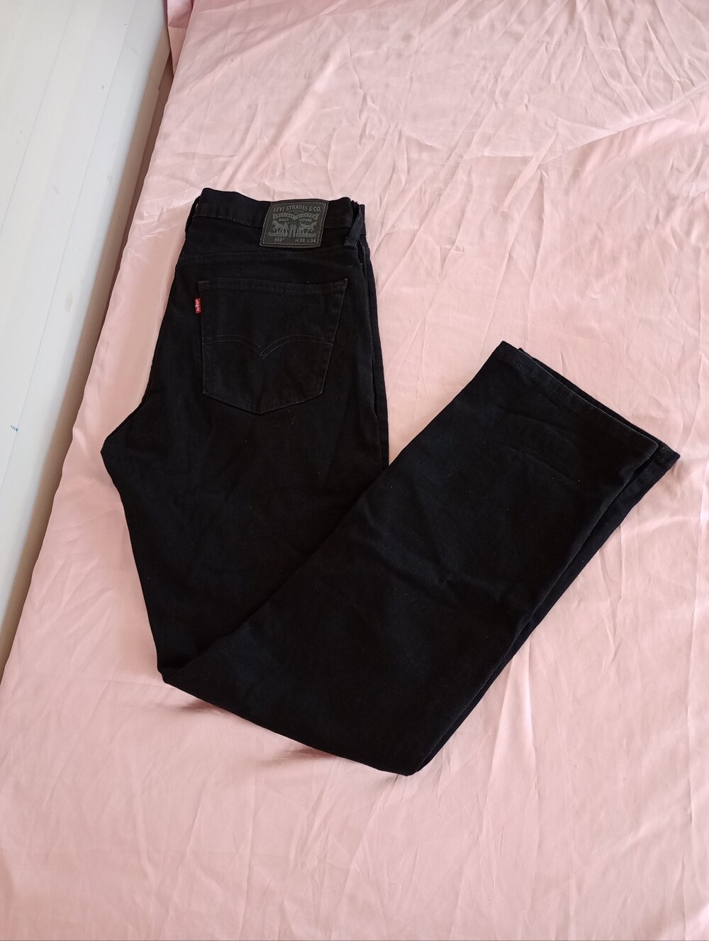 LEVI'S 559 0239 BLACK 36X34 RELAXED STRAIGHT STRETCH JEANS MENS